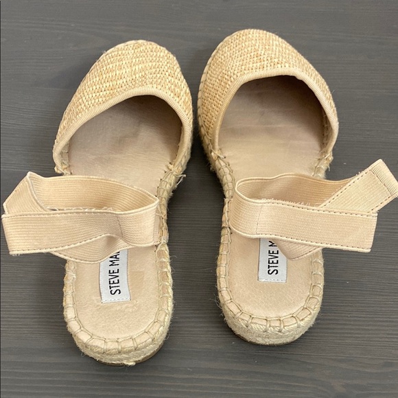 STEVE MADDEN Merlene Ankle Strap Slip On Espadrille In Natural Raffia Size 9 - Picture 7 of 12